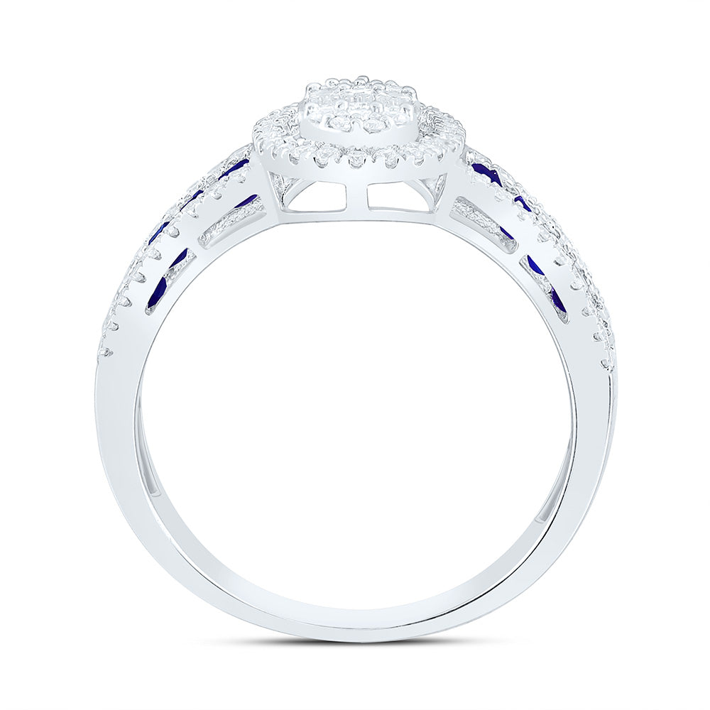 14K Yellow Or White Gold 1/2Cttw Natural Diamond Ana M Princess Natural Gem Oval Ring