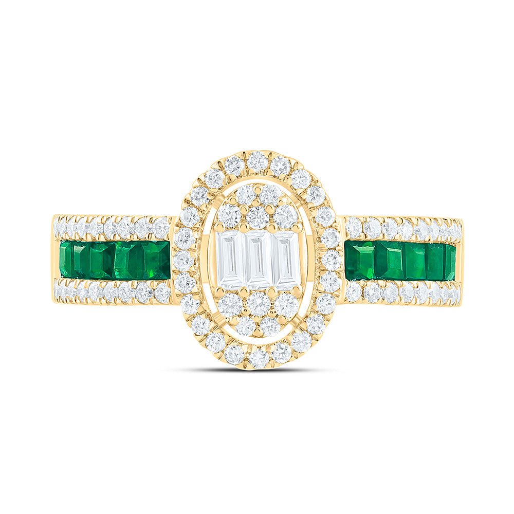 14K Yellow Or White Gold 1/2Cttw Natural Diamond Ana M Princess Natural Gem Oval Ring
