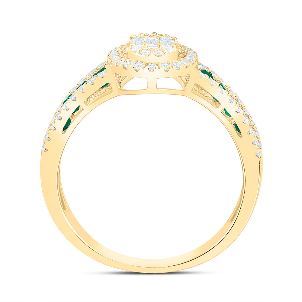 14K Yellow Or White Gold 1/2Cttw Natural Diamond Ana M Princess Natural Gem Oval Ring