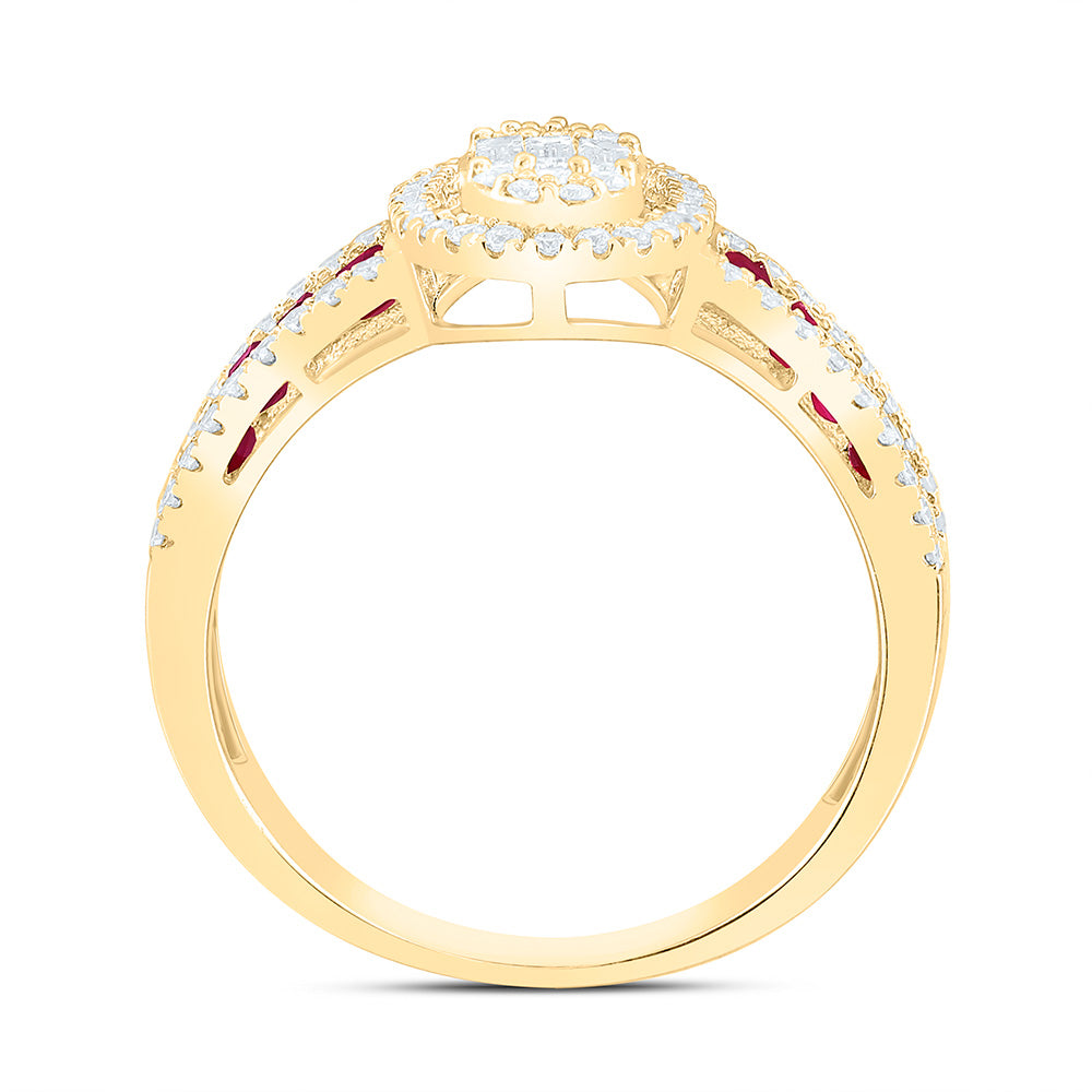 14K Yellow Or White Gold 1/2Cttw Natural Diamond Ana M Princess Natural Gem Oval Ring