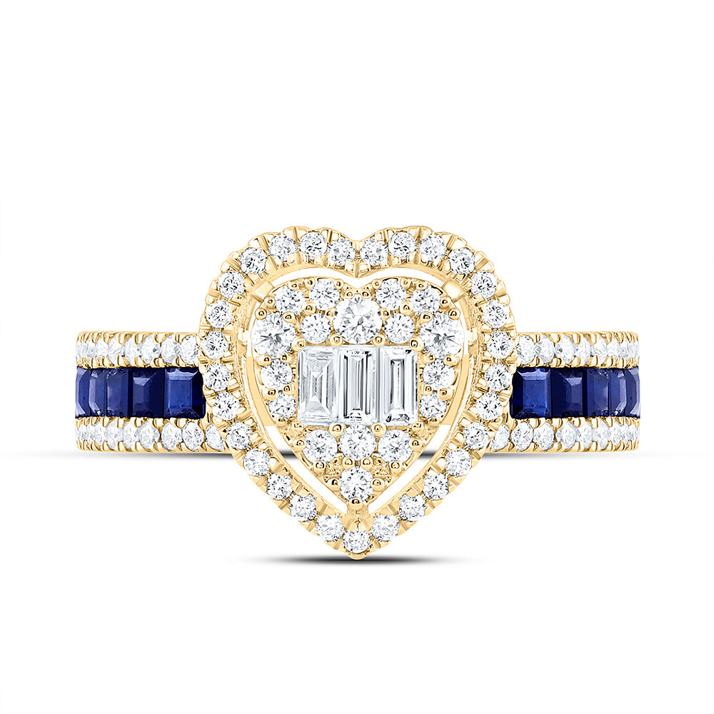 14K Yellow Or White Gold 5/8Cttw Natural Diamond Ana M Princess Natural Gem Heart Ring