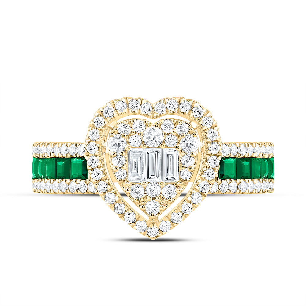 14K Yellow Or White Gold 5/8Cttw Natural Diamond Ana M Princess Natural Gem Heart Ring