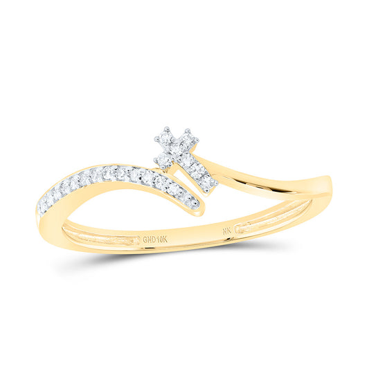 10K Yellow Gold 1/20Cttw Natural Diamond Nk Gift Cross Ring