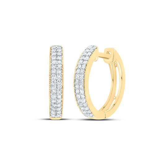 10K Yellow Gold 1/4Cttw Natural Diamond Nk Gift Hoop Earring