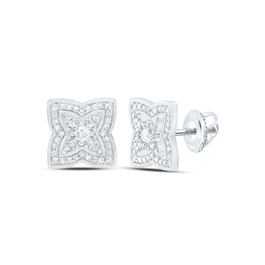 14K Yellow Or White Gold 1/3Cttw Natural Diamond Nk Fashion Flower Earring