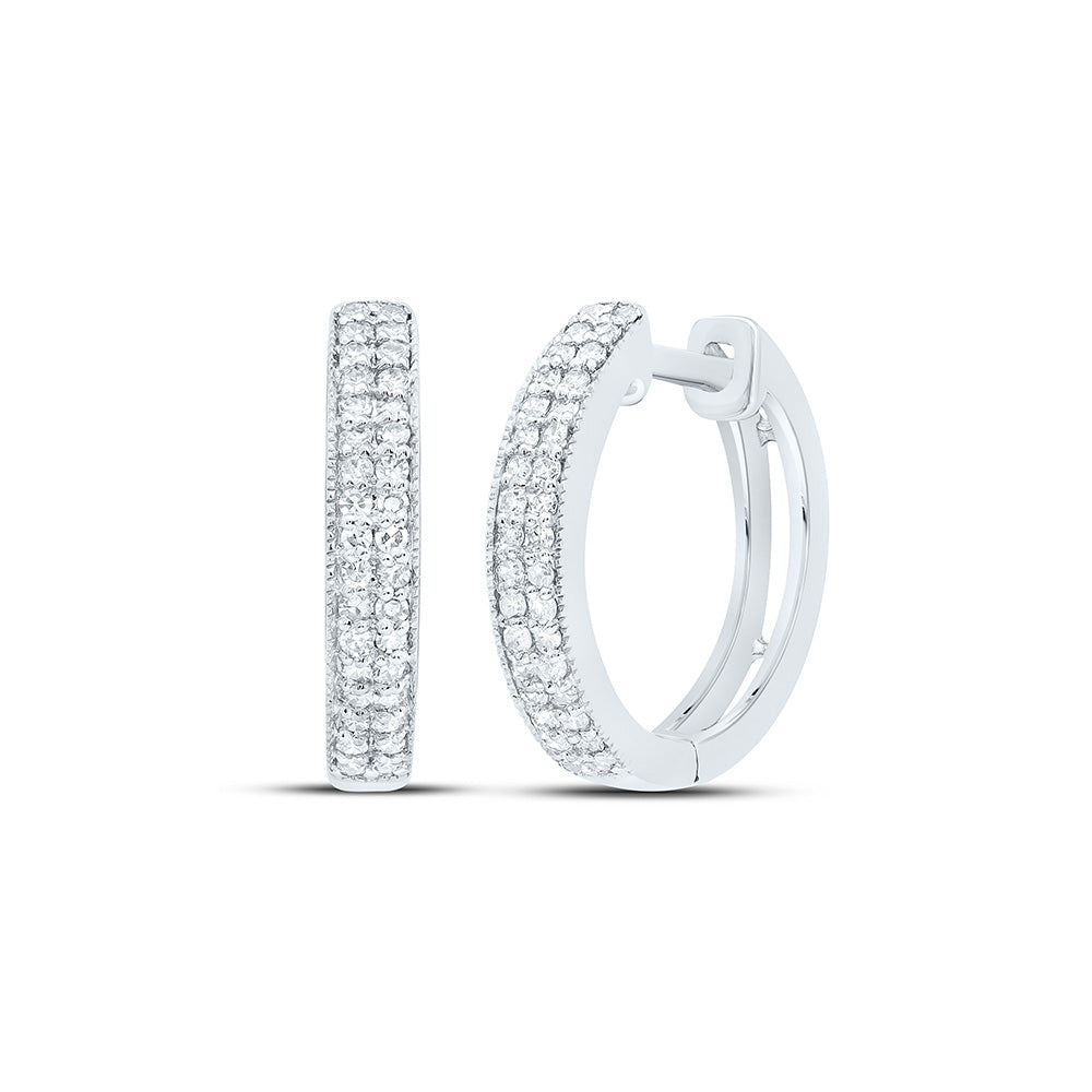 10K White Gold 1/4Cttw Natural Diamond Nk Gift Hoop Earring
