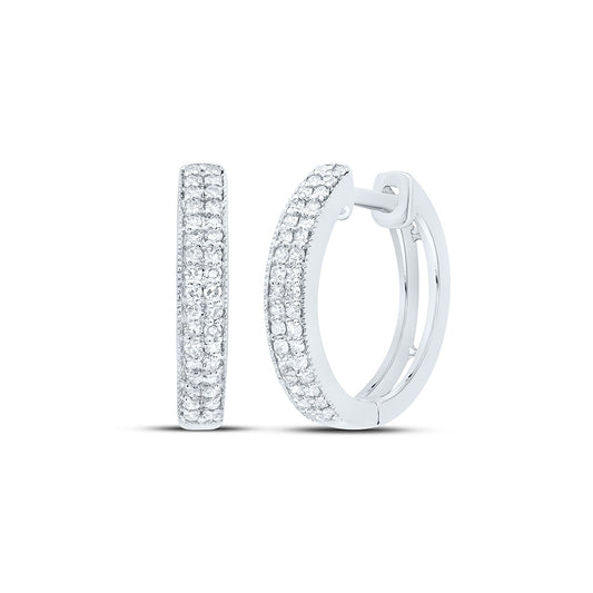 10K White Gold 1/4Cttw Natural Diamond Nk Gift Hoop Earring