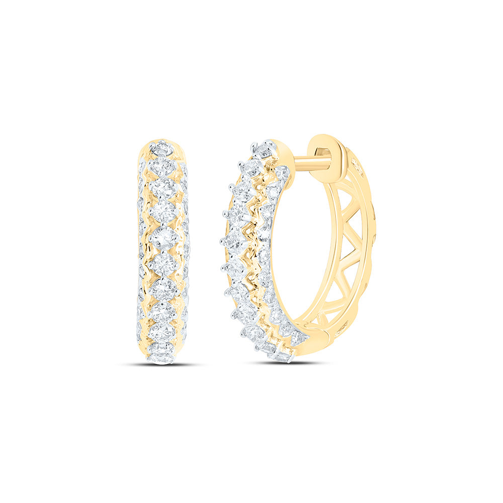 10K Yellow Or White Gold 1/2Cttw Natural Diamond Nk Fashion Hoop Earring