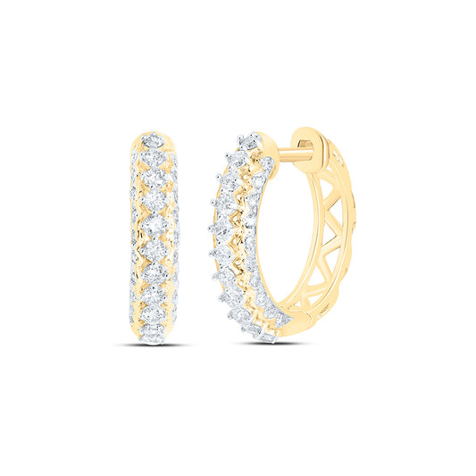 10K Yellow Or White Gold 1/2Cttw Natural Diamond Nk Fashion Hoop Earring