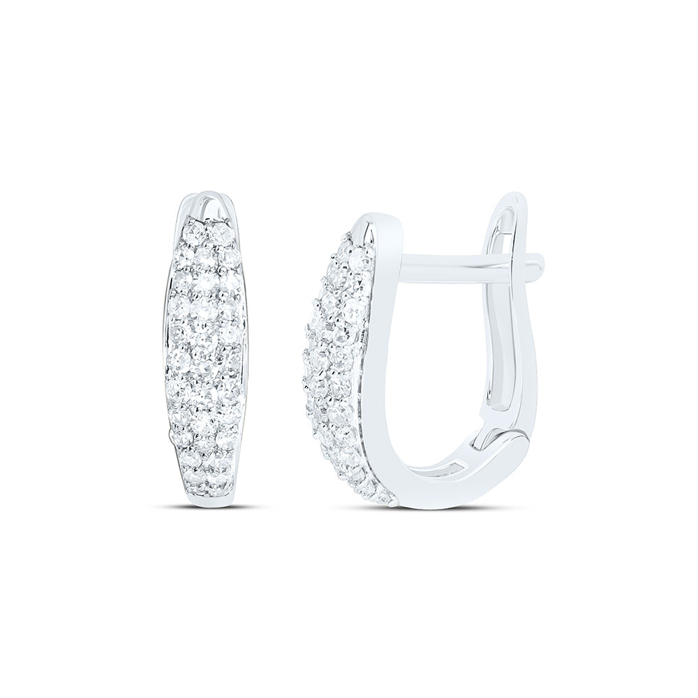 10K Yellow Or White Gold 1/4Cttw Natural Diamond Nk Fashion Hoop Earring
