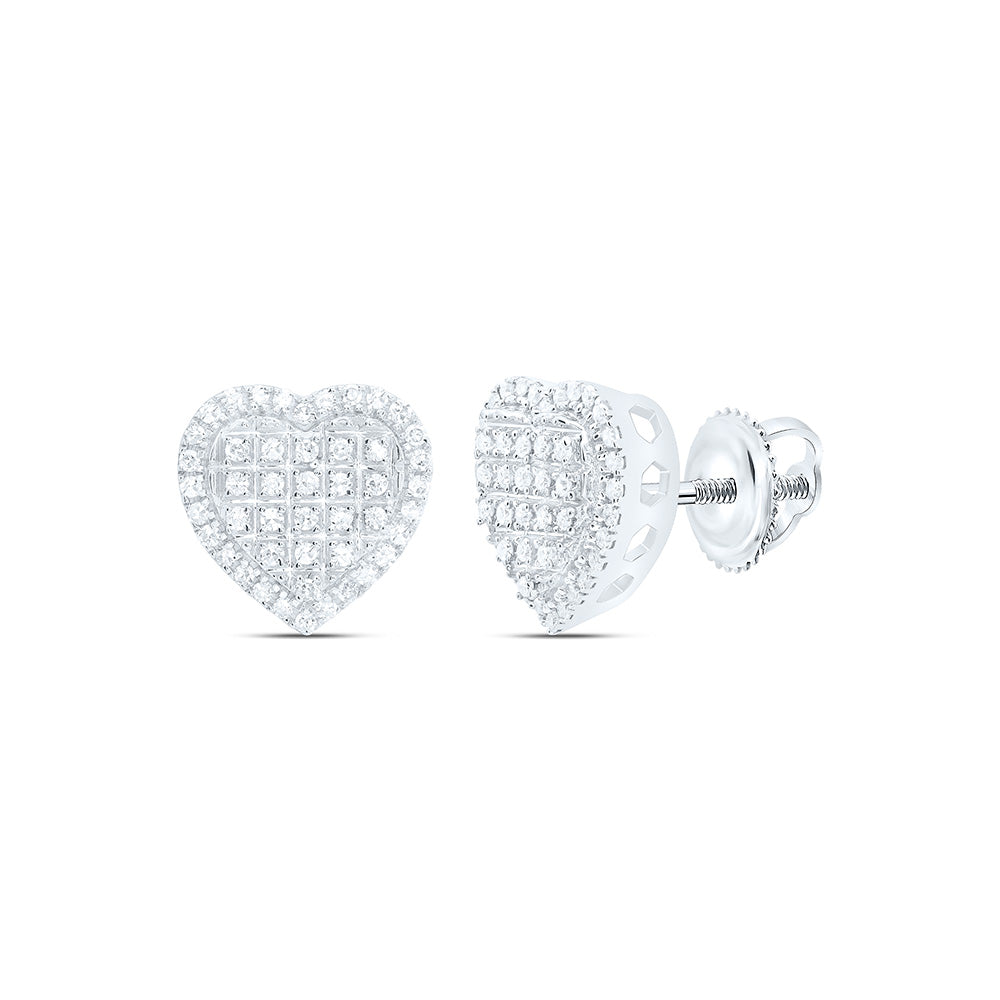 Sterling Silver 1/4Ctw Natural Diamond P1 Gift Heart Earring