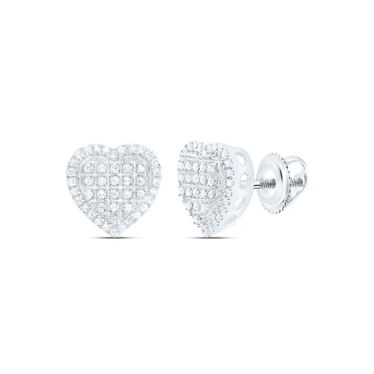 Sterling Silver 1/4Ctw Natural Diamond P1 Gift Heart Earring