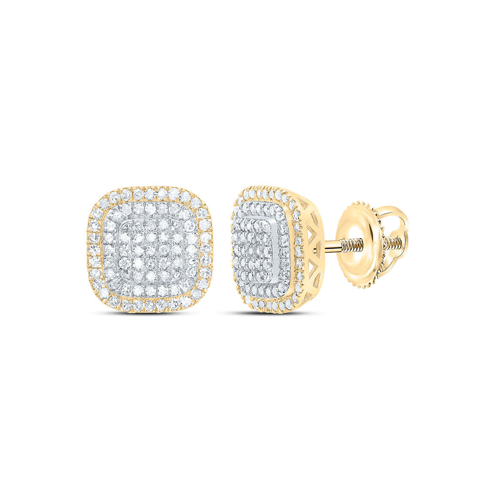 10K Yellow Gold 3/8Cttw Natural Diamond Nk Fashion Cushion Earring