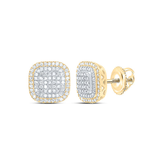 10K Yellow Gold 3/8Cttw Natural Diamond Nk Fashion Cushion Earring