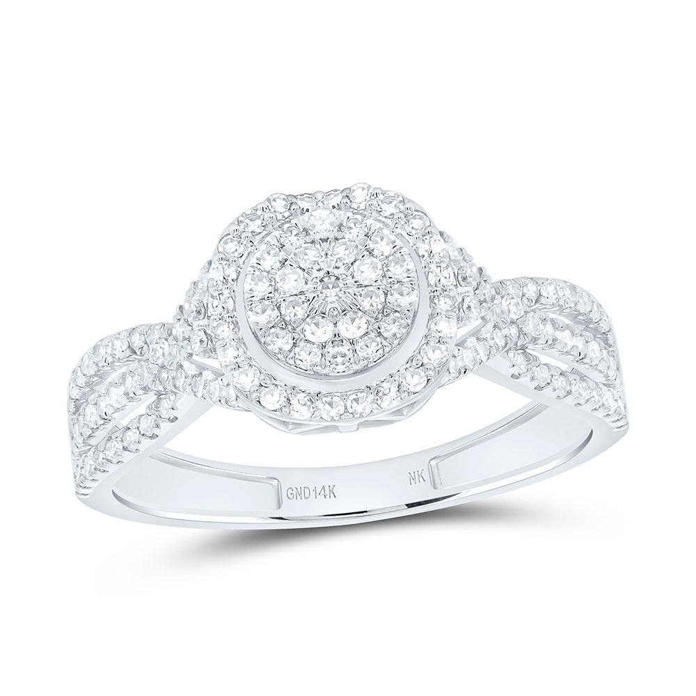 14K Yellow Or White Gold 1/2Cttw Natural Diamond Nk Fashion Round Ring