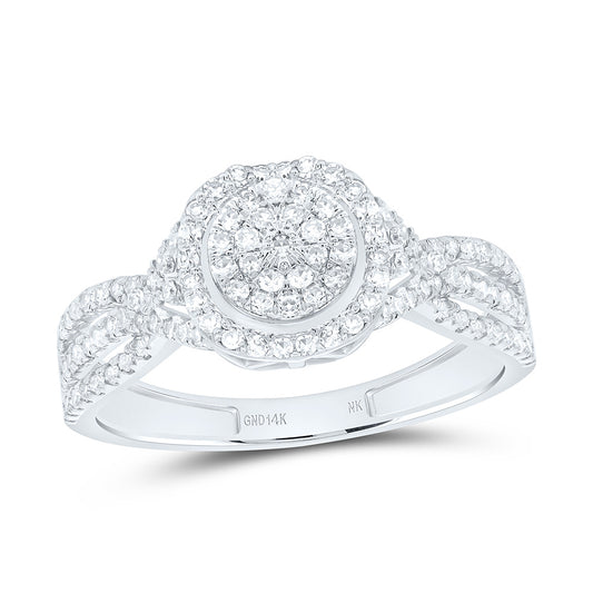 14K Yellow Or White Gold 1/2Cttw Natural Diamond Nk Fashion Round Ring