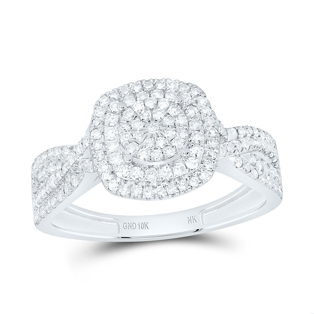 10K Yellow Or White Gold 1/2Cttw Natural Diamond Nk Fashion Cushion Ring