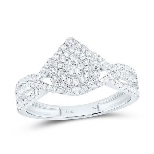 10K Yellow Or White Gold 3/8Cttw Natural Diamond Nk Fashion Pear Ring