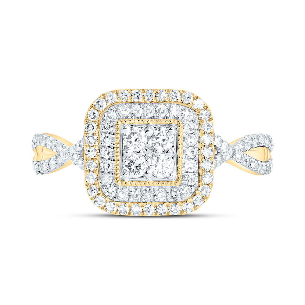 10K Yellow Or White Gold 1/2Cttw Natural Diamond Nk Fashion Ring