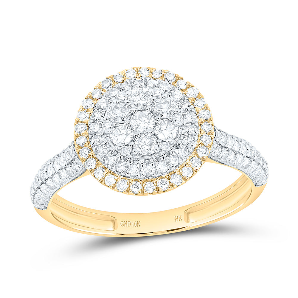 10K Yellow Or White Gold 5/8Cttw Natural Diamond Nk Fashion Round Ring