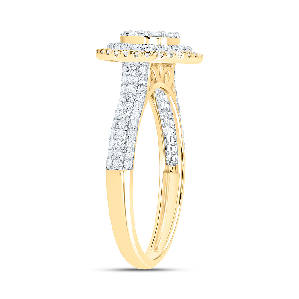 10K Yellow Or White Gold 5/8Cttw Natural Diamond Nk Fashion Round Ring