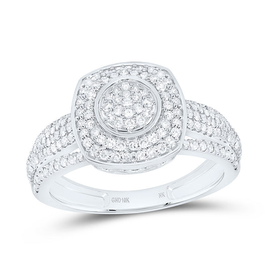 10K Yellow Or White Gold 5/8Cttw Natural Diamond Nk Fashion Cushion Ring