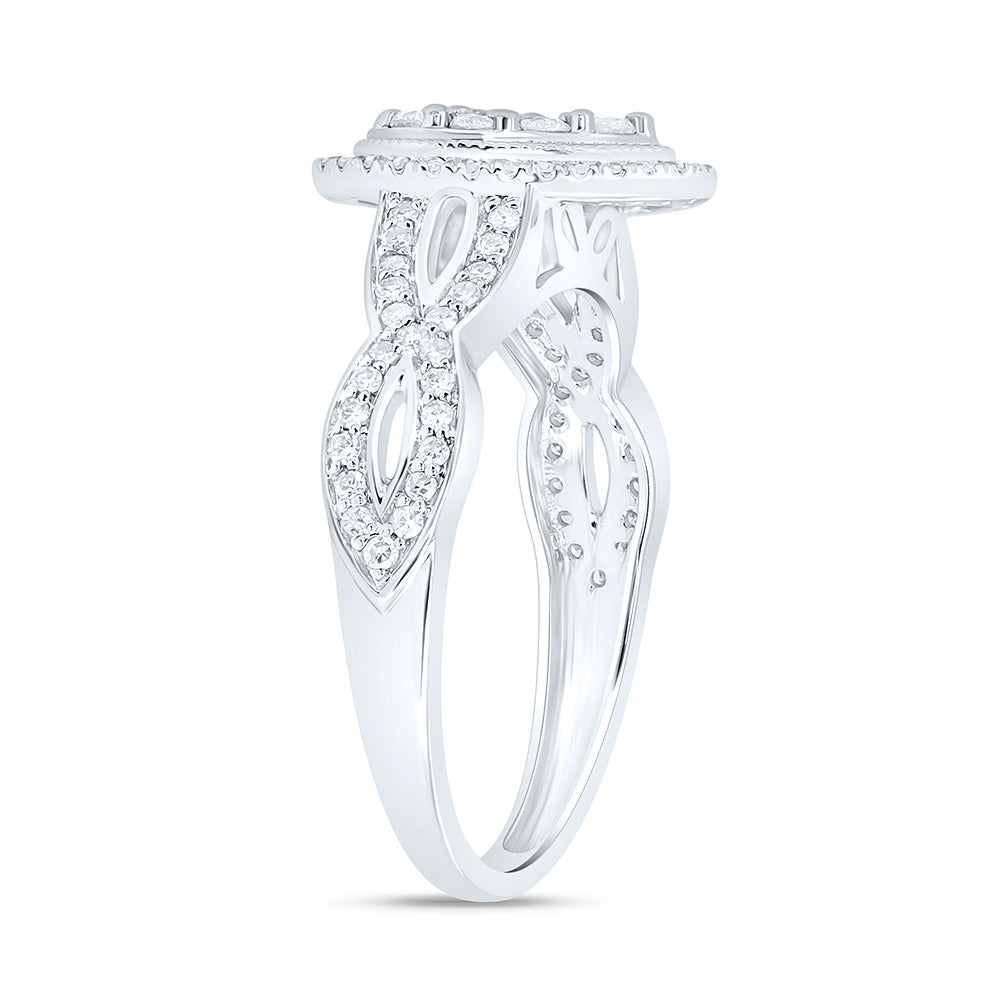 14K Yellow Or White Gold 1/2Cttw Natural Diamond Nk Fashion Pear Ring