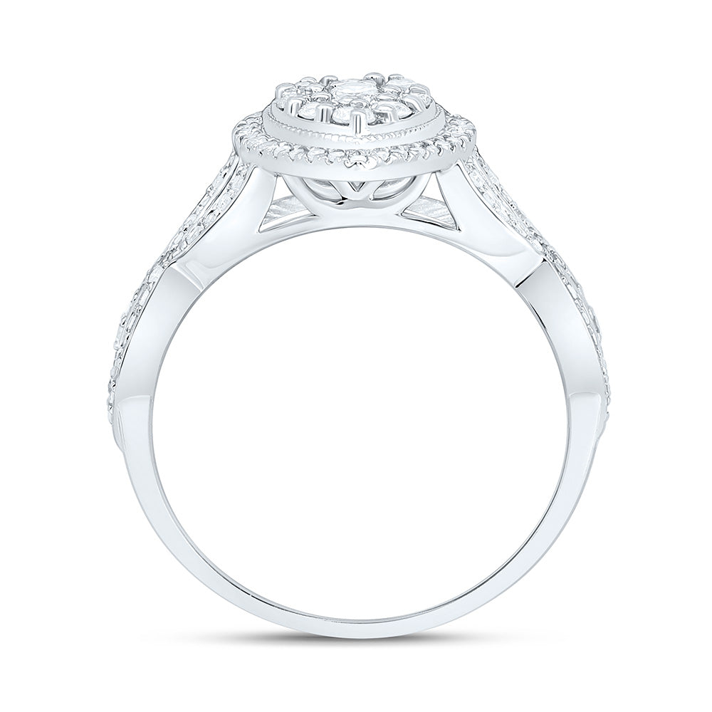 14K Yellow Or White Gold 1/2Cttw Natural Diamond Nk Fashion Pear Ring