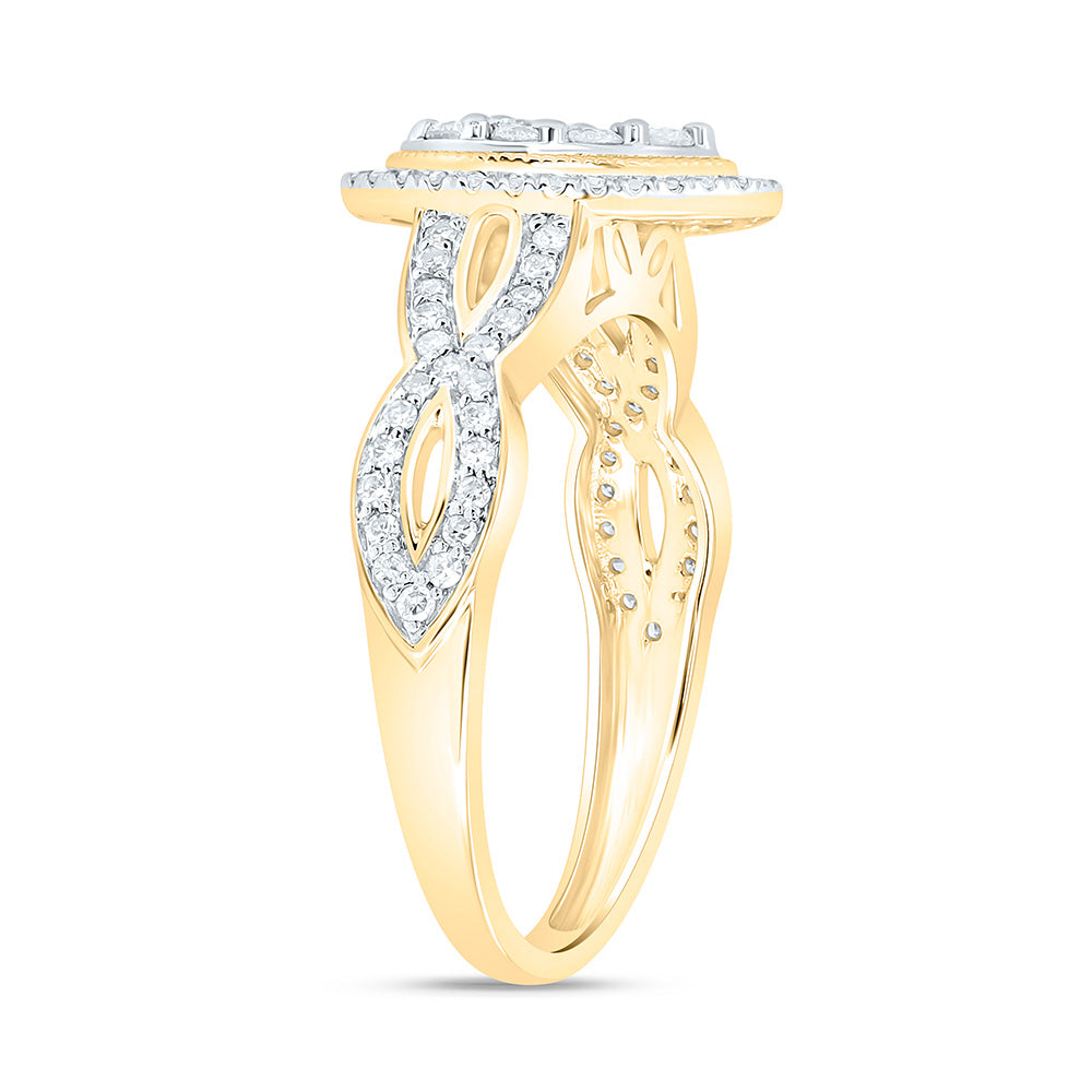 14K Yellow Or White Gold 1/2Cttw Natural Diamond Nk Fashion Pear Ring