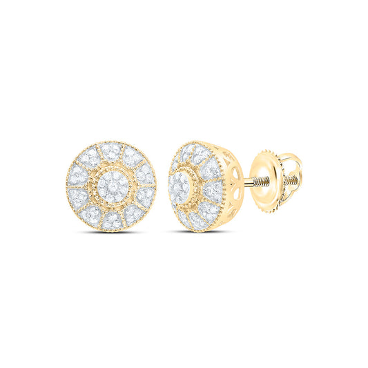 10K Yellow Gold 1/4Cttw Natural Diamond Nk Fashion Round Earring