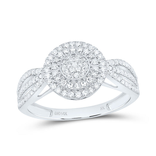 14K Yellow Or White Gold 1/2Cttw Natural Diamond Nk Fashion Round Ring