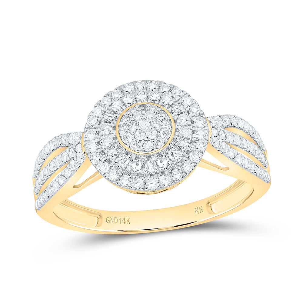 14K Yellow Or White Gold 1/2Cttw Natural Diamond Nk Fashion Round Ring