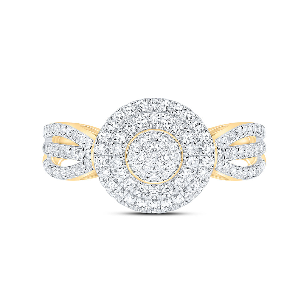 14K Yellow Or White Gold 1/2Cttw Natural Diamond Nk Fashion Round Ring