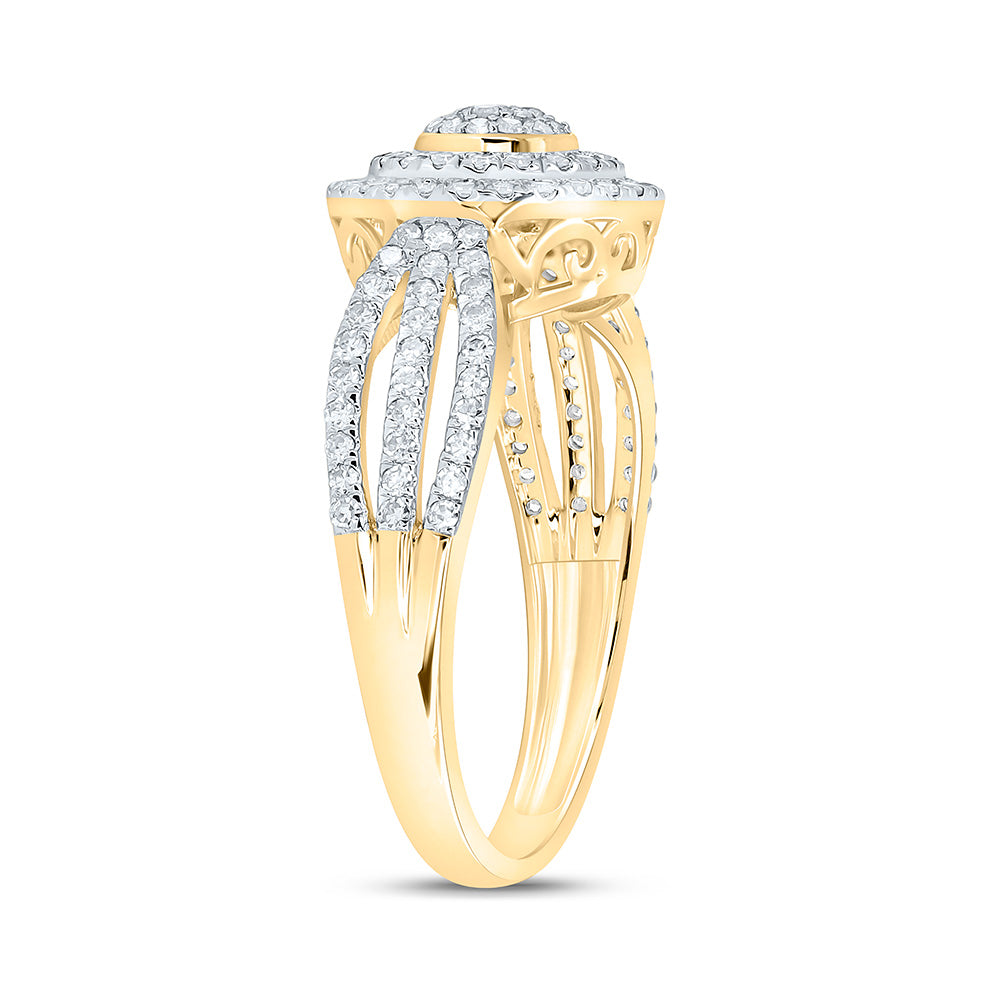 14K Yellow Or White Gold 1/2Cttw Natural Diamond Nk Fashion Round Ring
