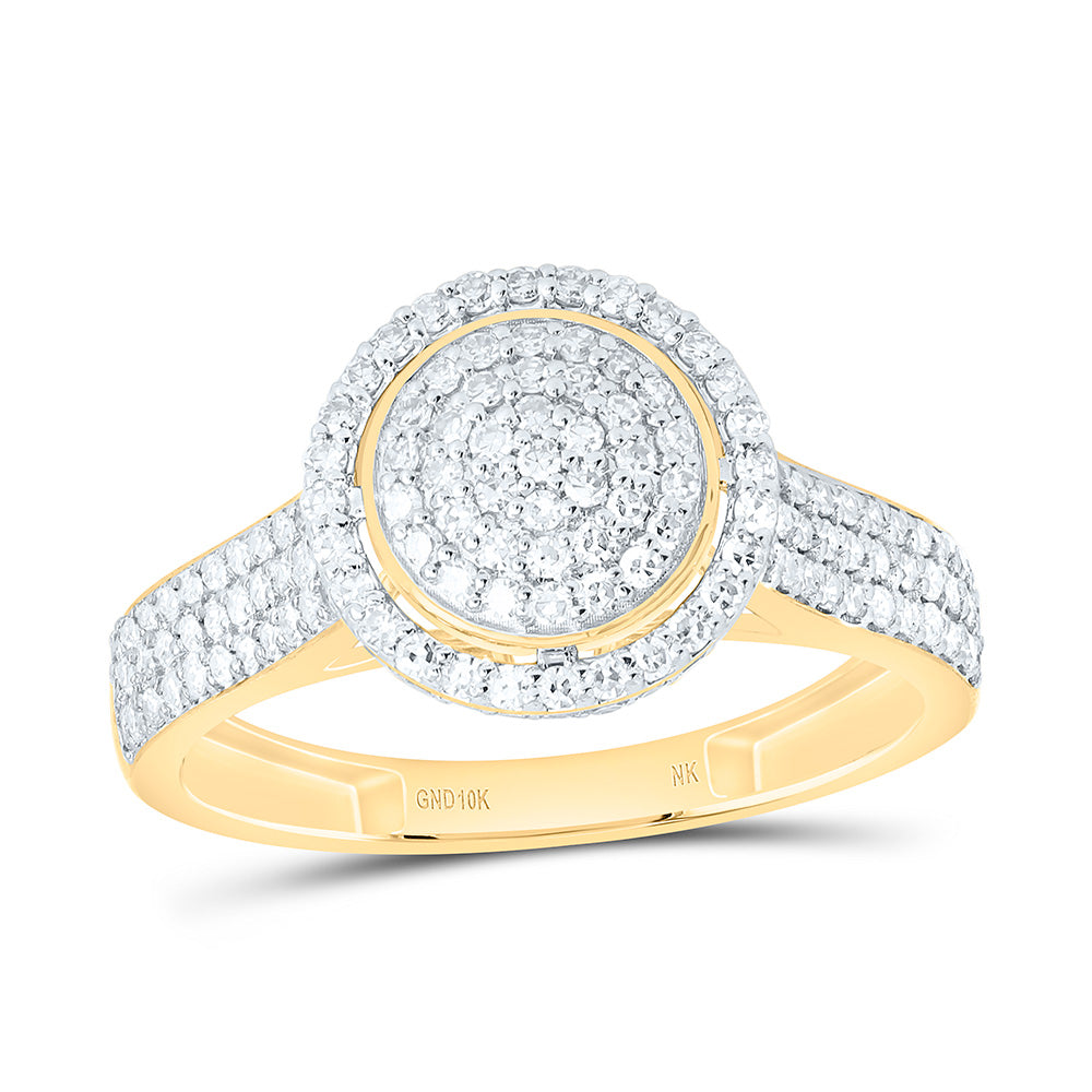 10K Yellow Or White Gold 5/8Cttw Natural Diamond Nk Fashion Round Ring
