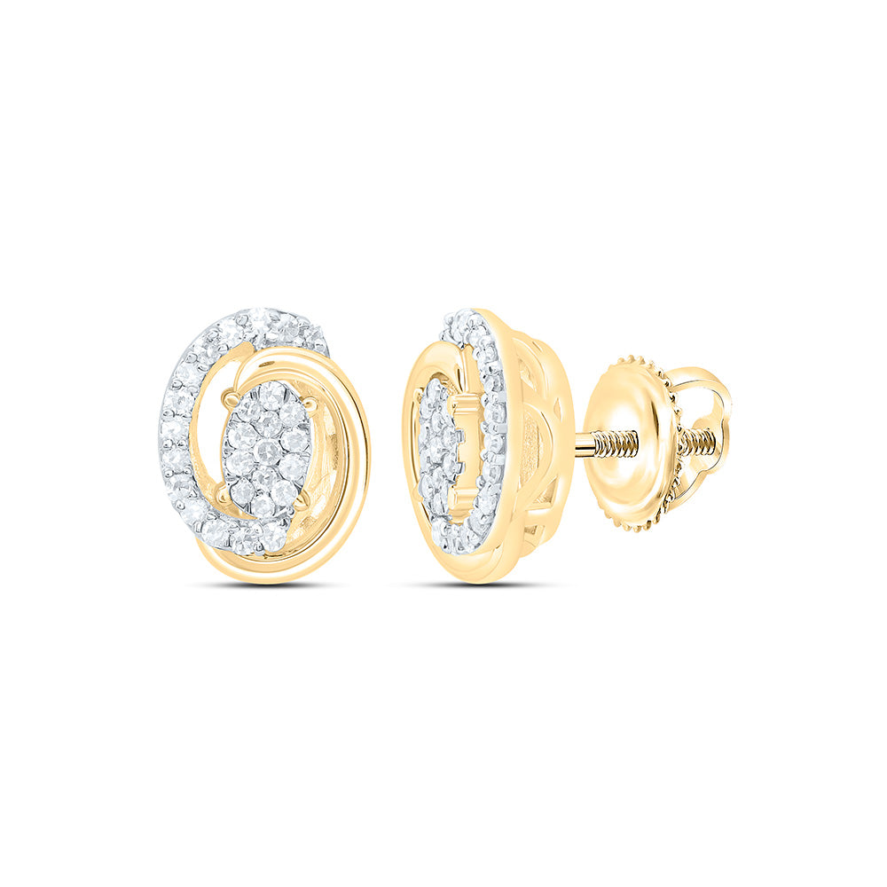 10K Yellow Gold 1/5 Cttw Natural Diamond Nk Fashion Oval Earring