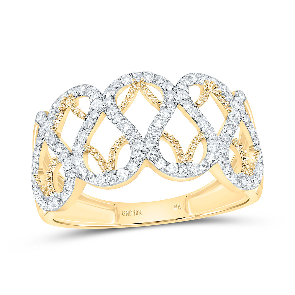10K Yellow Or White Gold 3/8Cttw Natural Diamond Nk Fashion Ring