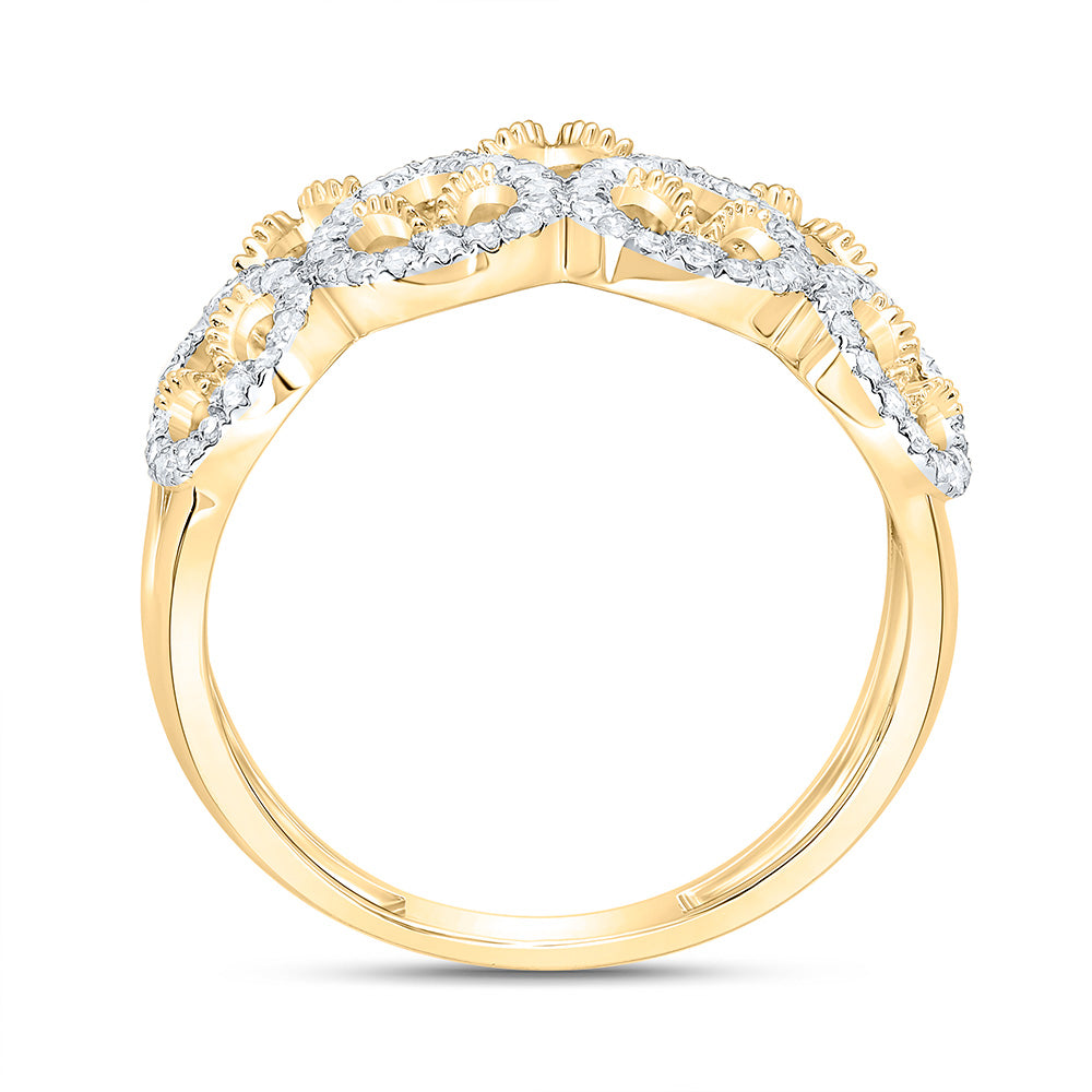 14K Yellow Or White Gold 3/8Cttw Natural Diamond Nk Fashion Ring
