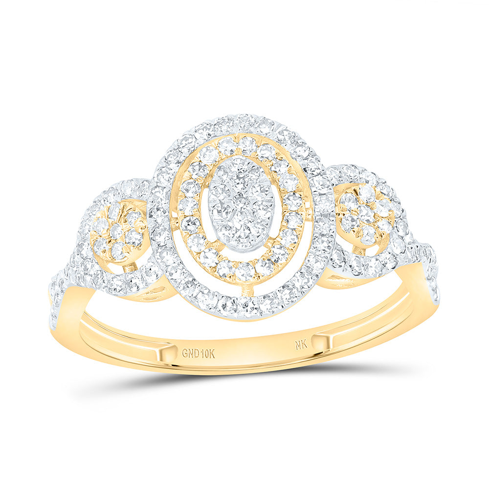 10K Yellow Or White Gold 1/2Cttw Natural Diamond Nk Fashion Ring