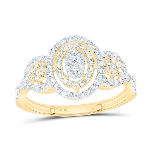 10K Yellow Or White Gold 1/2Cttw Natural Diamond Nk Fashion Ring