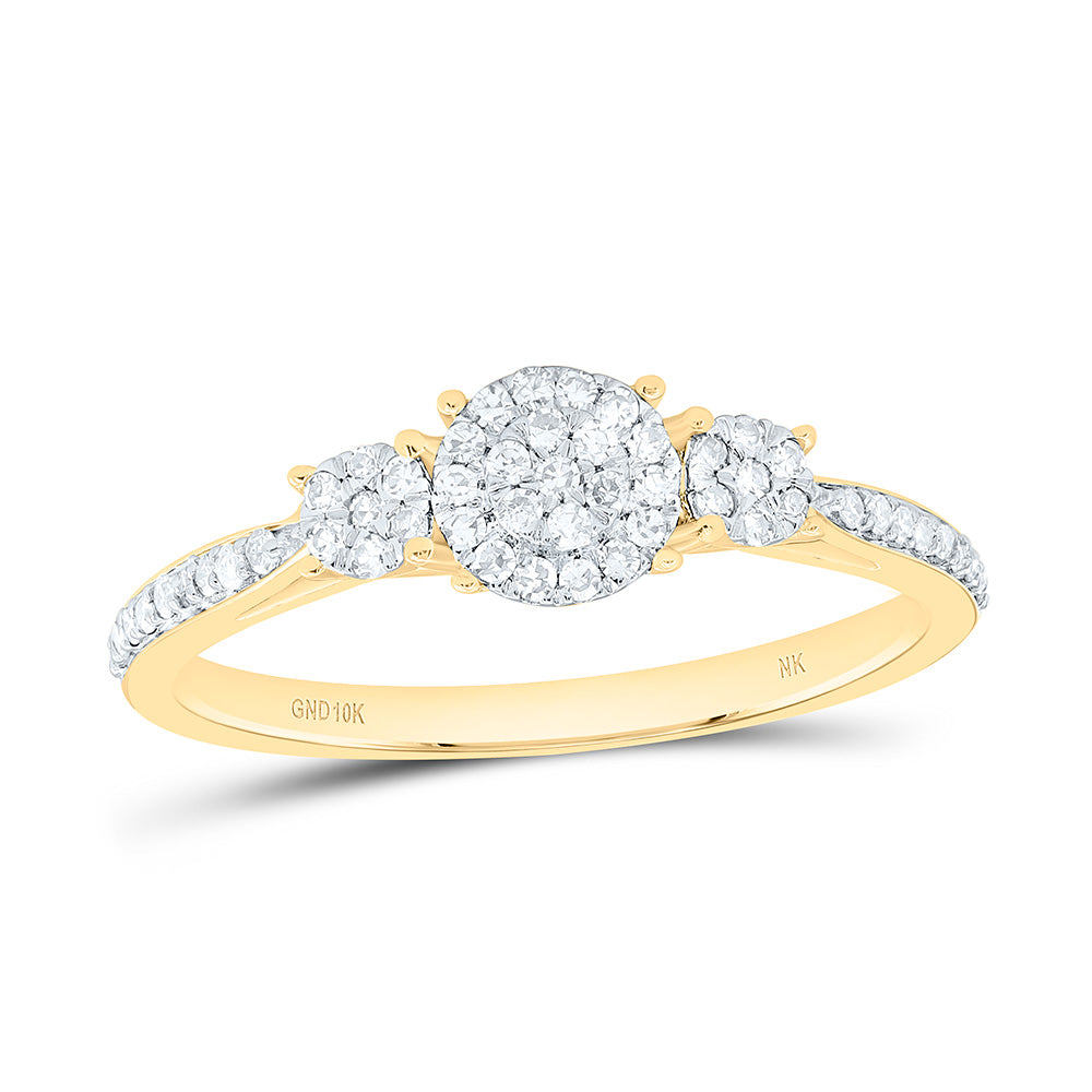 10K Yellow Or White Gold 1/5Cttw Natural Diamond Nk Fashion Round Ring
