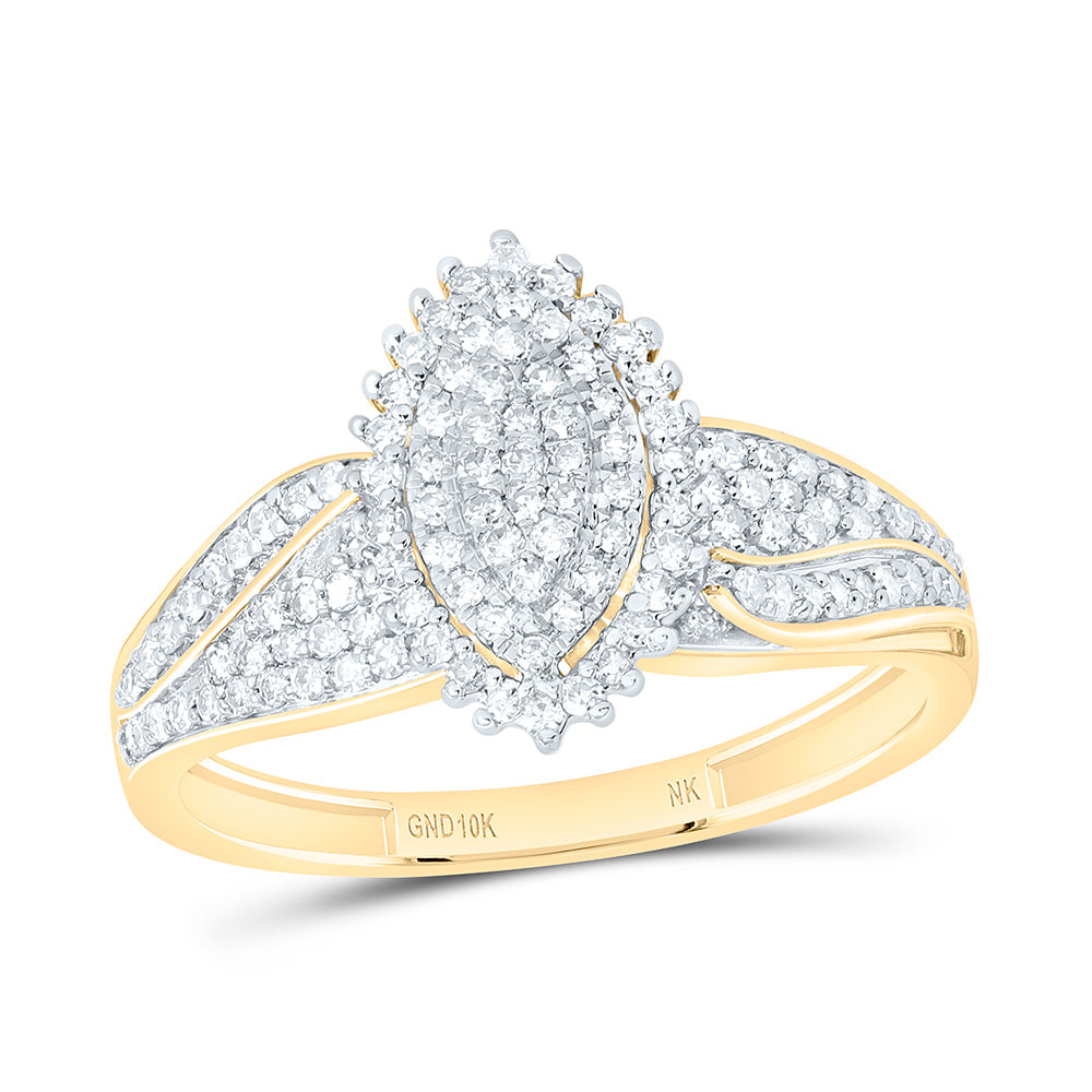 10K Yellow Or White Gold 1/2Cttw Natural Diamond Nk Fashion Marquise Ring