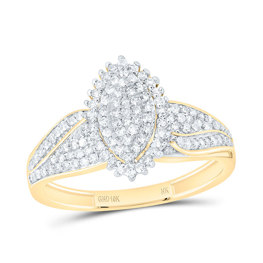 10K Yellow Or White Gold 1/2Cttw Natural Diamond Nk Fashion Marquise Ring
