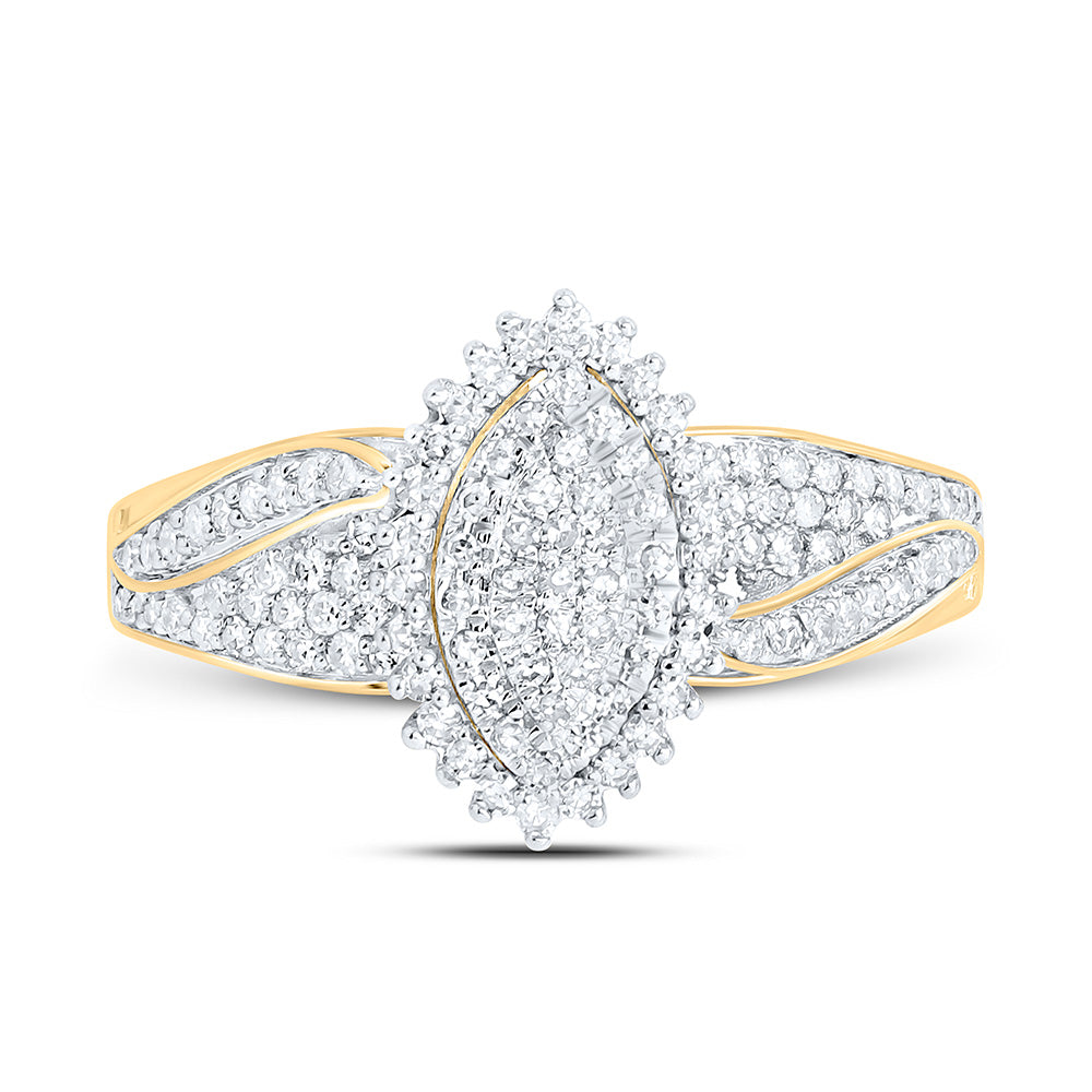 10K Yellow Or White Gold 1/2Cttw Natural Diamond Nk Fashion Marquise Ring