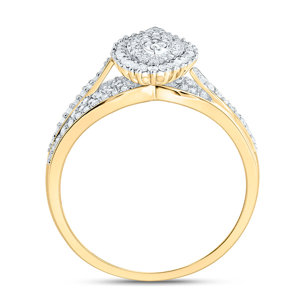 10K Yellow Or White Gold 1/2Cttw Natural Diamond Nk Fashion Marquise Ring