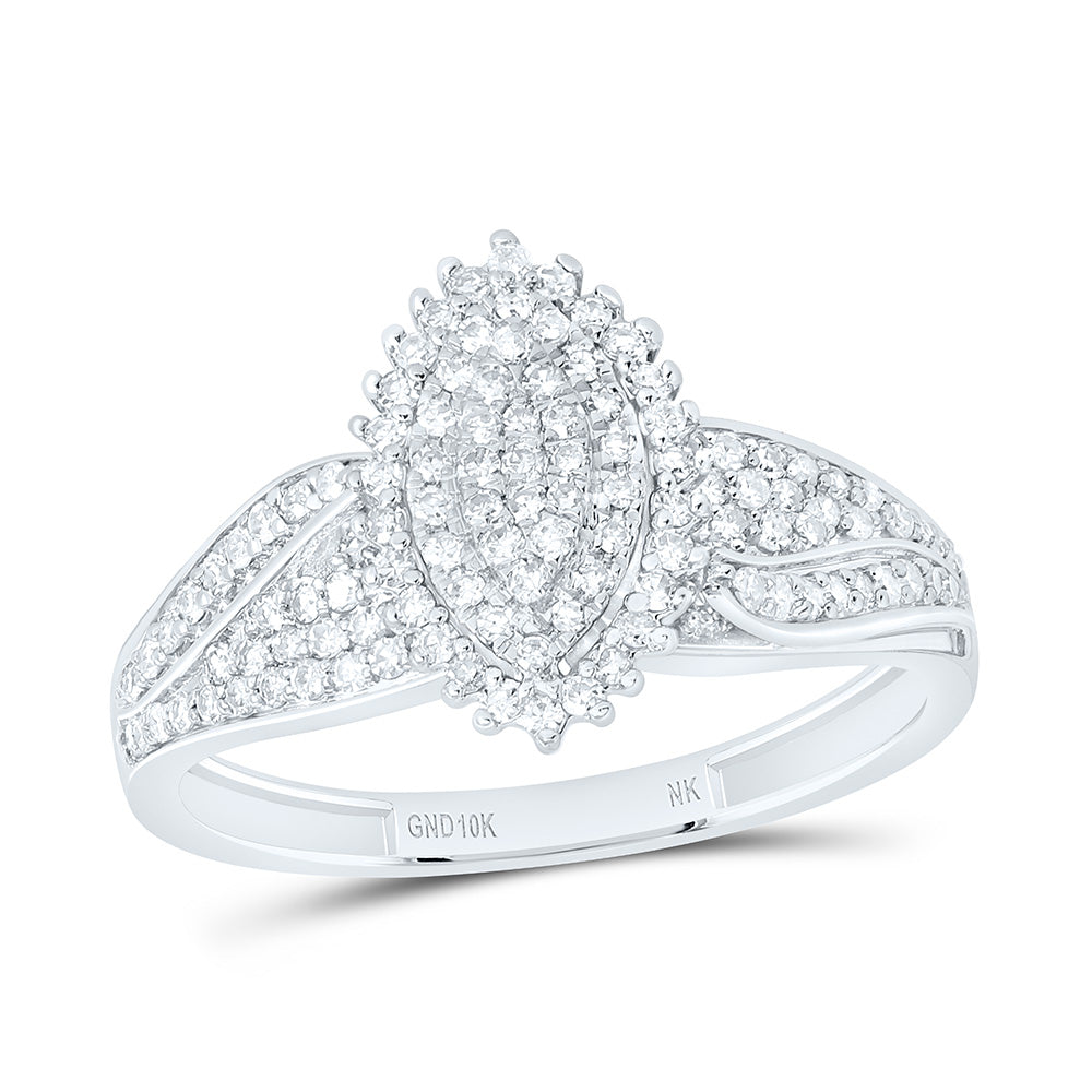 10K Yellow Or White Gold 1/2Cttw Natural Diamond Nk Fashion Marquise Ring