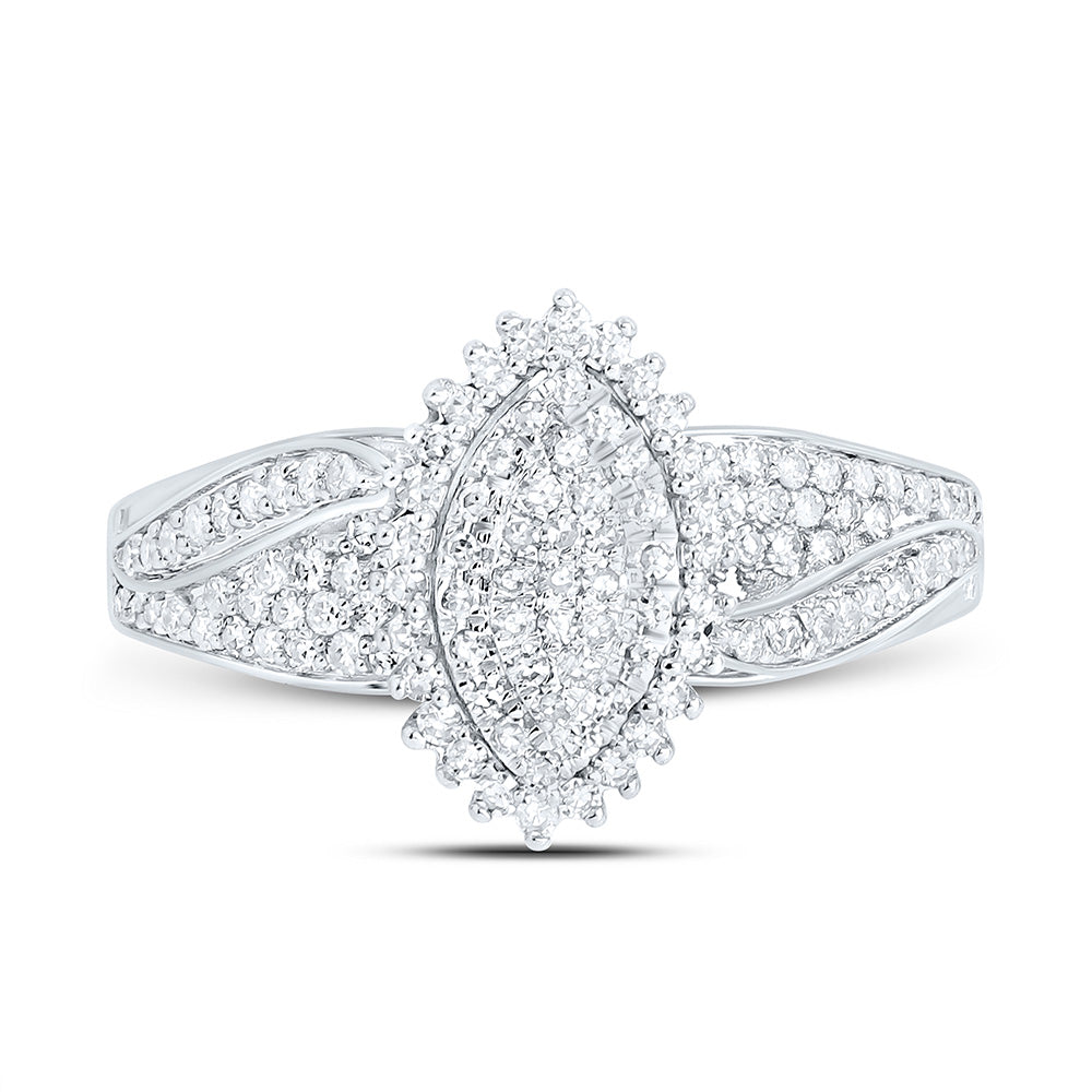 10K Yellow Or White Gold 1/2Cttw Natural Diamond Nk Fashion Marquise Ring