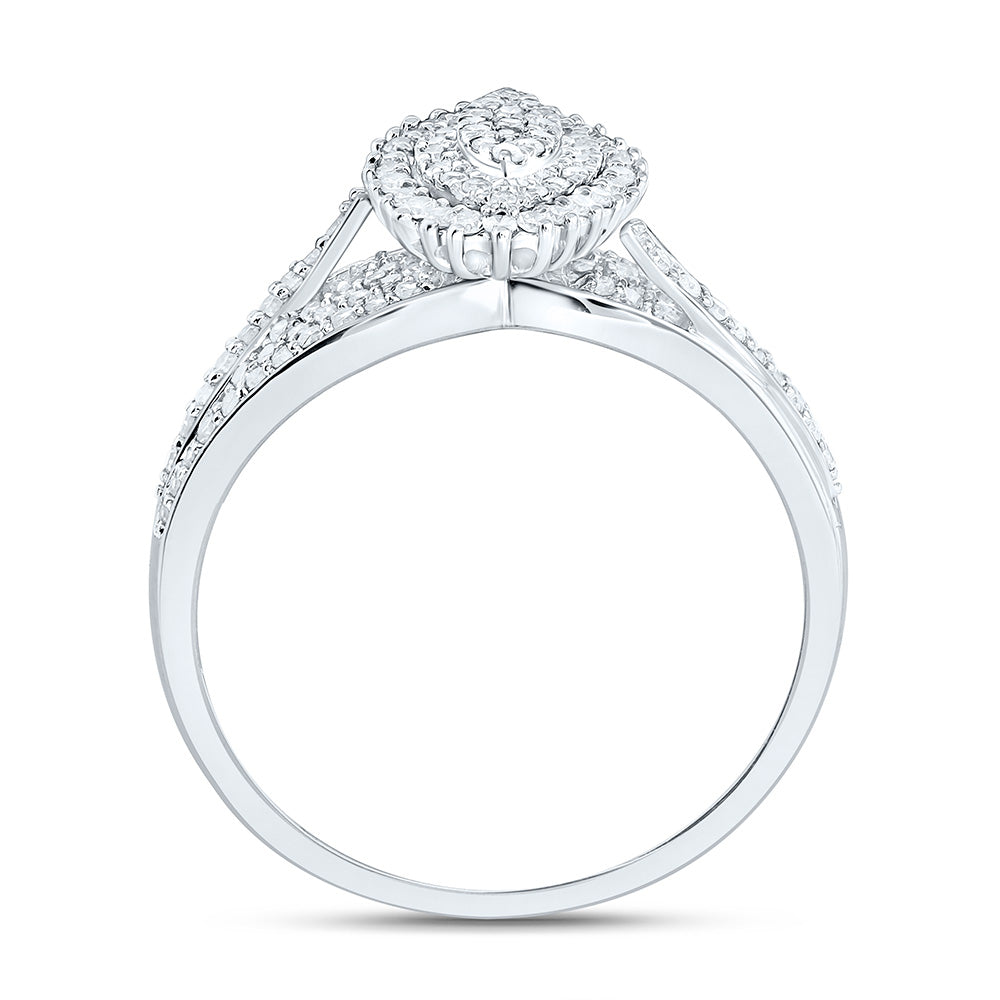 10K Yellow Or White Gold 1/2Cttw Natural Diamond Nk Fashion Marquise Ring