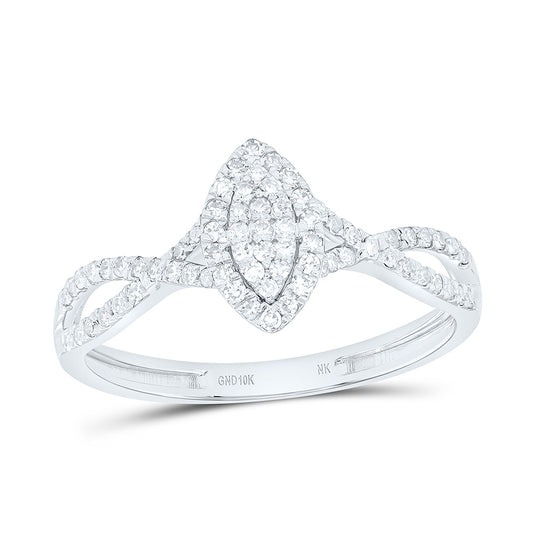 10K Yellow Or White Gold 1/4Cttw Natural Diamond Nk Fashion Marquise Ring