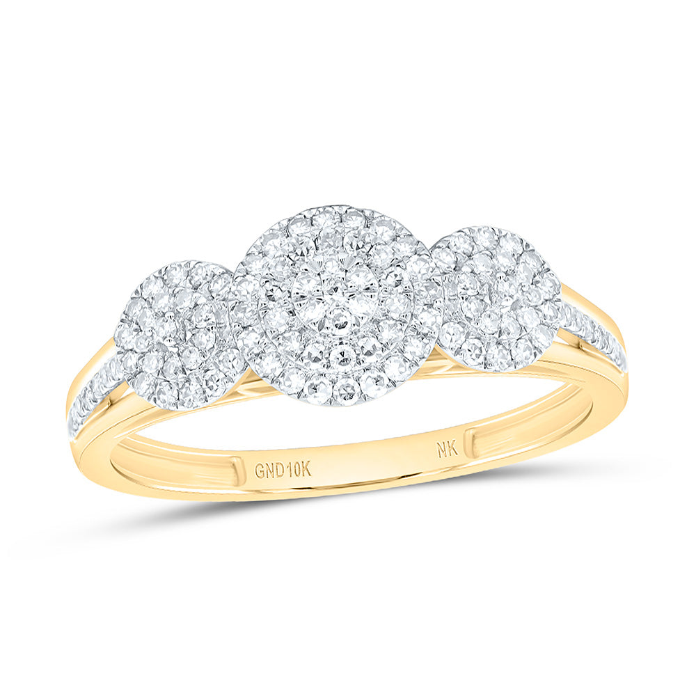 10K Yellow Or White Gold 3/8Cttw Natural Diamond Nk Fashion Round Ring